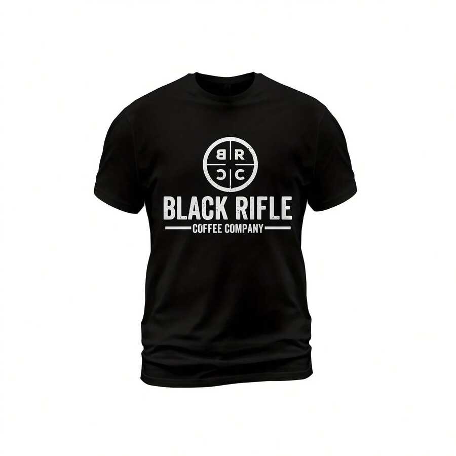 Black Rifle Coffee Company Logo T-Shirt Made In USA Size  Suitable For Year-Round Wear, 220g Pure Cotton Single-Sided Printed Crew Neck Short-Sleeve T-Shirt, Women's Fun Printed Top - 顏色8 - 查看 1