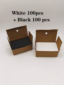 200/100pcs Blank Cards, DIY Doodle, Pinyin Flashcards, Rounded Corner Kraft Paper English Vocabulary Cards, Memo Cards, For Message And Business Card