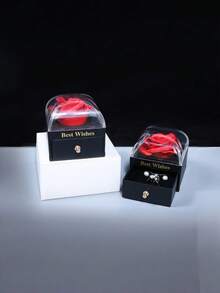 1pc Rose Gift Box, Preserved Flower Box, Lightweight Minimalist Luxury, Easy To Take Out, Valentine's Day Gift Box, Jewelry Box, Suitable For Valentine's Day Gift, Holiday Gift, Jewelry Storage, Couple Wedding Gift , Makeup Room Decor,Room Decor - Multicolor - View 7