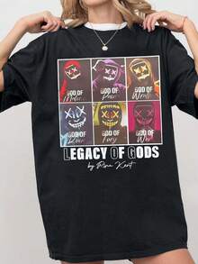 Legacy Of Gods Dark Romance Bookish Graphic Tee For  – Voicerts (2) - 黑色 - 查看 1