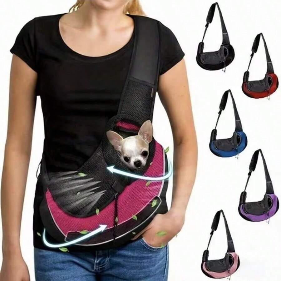 Breathable Dog Carrier Backpack, Portable Travel Pet Shoulder Bag Suitable For Small To Medium Pets, Also Can Be Used For Cats