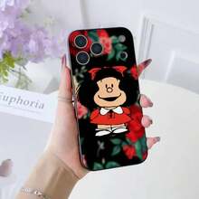 Sweet Mafalda Cartoon Phone Case Compatible With  17 16 15 14 13 12 11 Pro Max Plus Air Mini Black Silicone Soft Case, Compatible With  17 Case,  17 Pro Case,  17 Pro Max Case - z7 - 查看 6