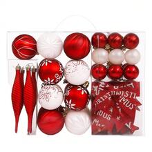 TendenciaPaquete Con Esferas Moños Adornos Navideños Para DecoracionCalidad premium - Rojo - Ver 2
