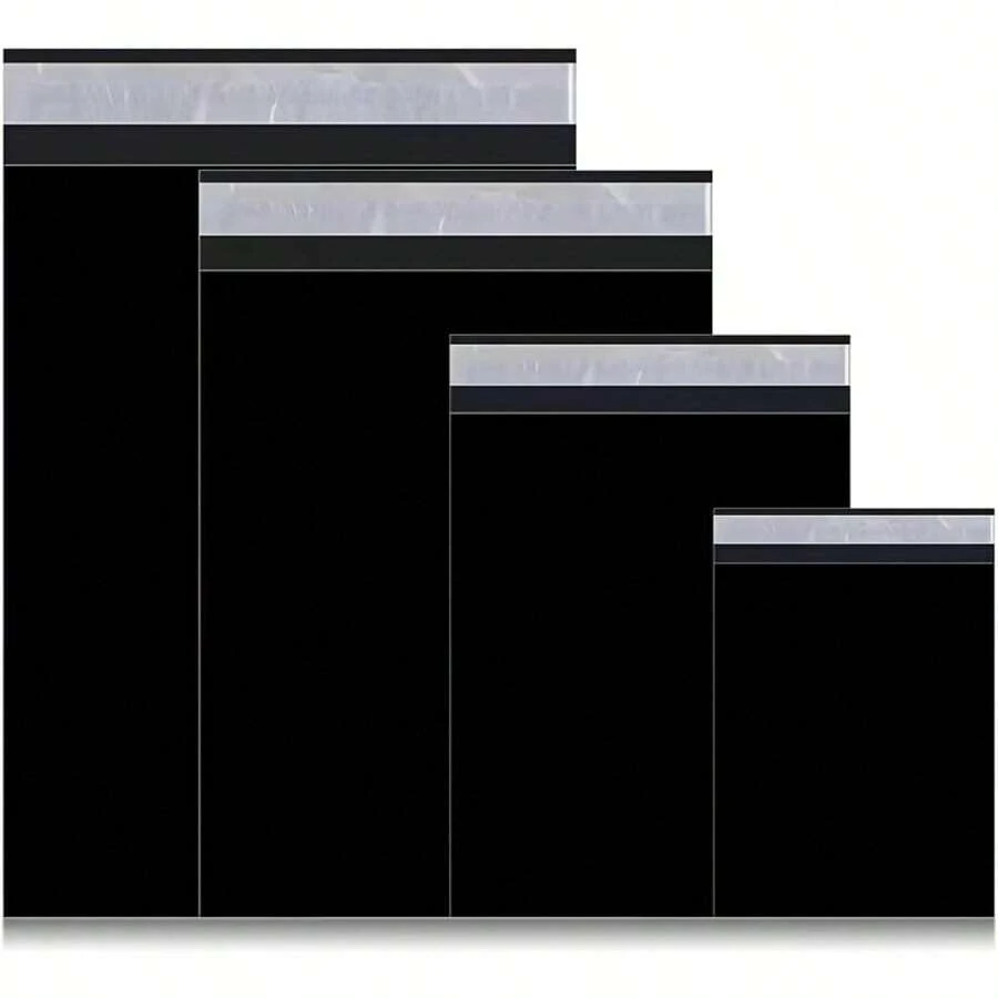 10pcs/20pcs/50pcs Mailing Shipping Bags - PE Mailing Bags - Resealable Bags - Black - View 1
