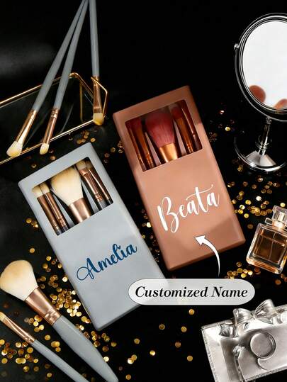 Juego personalizado y conveniente de brochas de maquillaje con espejos, juego de brochas de maquillaje de cerdas suaves, brochas de maquillaje de viaje con cajas con espejo, bolígrafos cosméticos multifuncionales mini, brochas para base de maquillaje, brochas para sombras de ojos, herramientas de belleza para principiantes, organizador de maquillaje con soporte, incluye brochas cosméticas, regalos portátiles para chicas, juegos de herramientas de maquillaje, suministros de viaje ideales