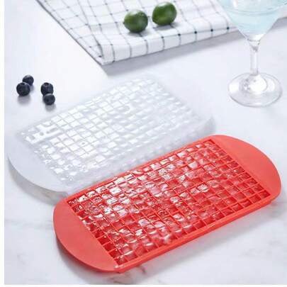 1pc Square Silicone Tray (160 Grids), Featuring Excellent Cold Resistance And Durability. Suitable For Making Ice Cubes/Pudding/Chocolate Molds, Can Be Used At Home, Bars, Clubs, Camping, BBQ, Summer Parties, Etc. Easy Demold Silicone Ice Tray. , Ice Tray, Ice Mold, New Year, Home Decor, Kitchen, Personalized Gift