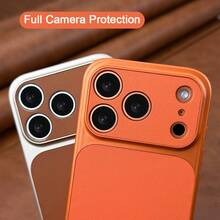 New Luxury Upgraded Version Retro Faux Leather Phone Case, Compatible With IPhone 17Air, 16, 15, 14, 13 Pro Max, 17Pro, 17Promax, Large Camera Window, Shock-Resistant Soft Edge Hard Shell - Black - View 9