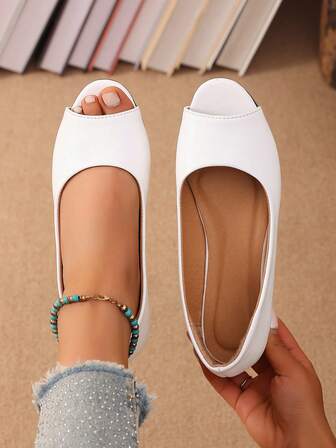 Women's Fashion Round Toe Slip-On Comfortable Ballet Shoes, Plus Size, Suitable For Spring And Summer