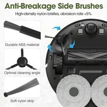 适用于 L10s Pro Ultra Heat/L10s Ultra Gen 2 的配件套装，也适用于 L40 Ultra AE/X30 Ultra/Mova E30 Ultra，包含 2 个主刷头、8 个拖布、4 个滤网和 8 个边刷。 - 黑色 - 查看 8