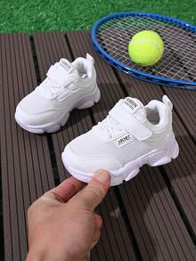 1双透气网面儿童鞋，新款春秋季韩版儿童休闲运动鞋，男童/女童婴儿幼儿白色鞋 - 米色 - 查看 1