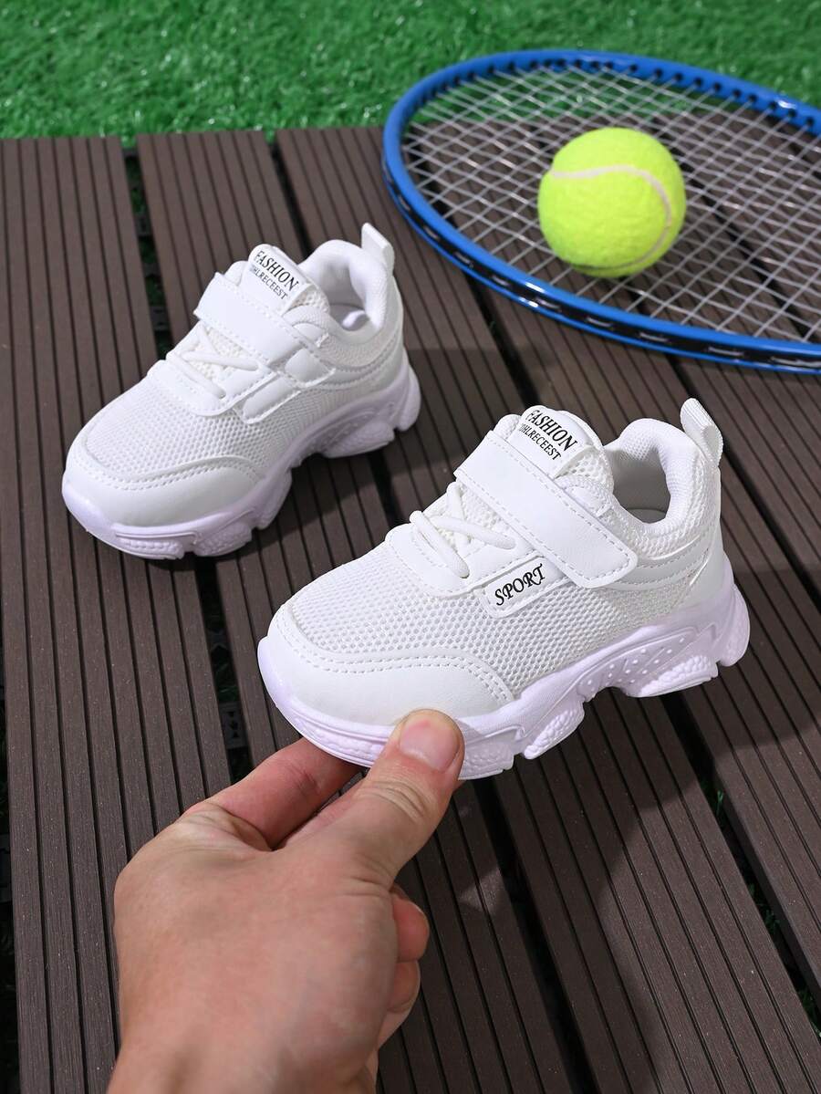 1双透气网面儿童鞋，新款春秋季韩版儿童休闲运动鞋，男童/女童婴儿幼儿白色鞋 - 米色 - 查看 1