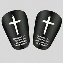 2只装迷你足球护腿板，防滑减震腿套，男女通用，加厚轻便，适合足球训练 - 十字架系列 - 查看 6