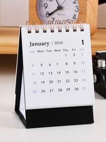 2026 Minimalist Compact Desk Calendar, Portable Solid Color Desktop Decor, Mini Calendar, Back To School, Study Supplies, School And Office Desk Decoration, Ideal For Home And Office Organization, Paper Material, Monthly Layout, Monthly Planner | Durable Wall Calendar, Home Calendar Gift For Friends, Back To School Season - Multicolor - View 3