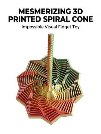 1/2 st 3D-utskrivet gravitationsgyro med oktagonform - Cool skrivbordsdekor och unik present till män, kvinnor och tonåringar