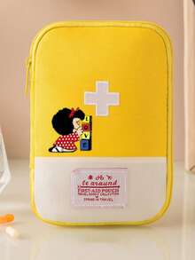 超大容量户外便携式急救包，印花图案，马卡龙色，便携式医疗包，药品收纳袋，居家旅行应急包，空包，不含急救用品 - 彩色 - 查看 13