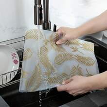 1Roll Premium Refrigerator Pad | Washable, Creative Golden Leaf Design, EVA Material, Waterproof And Oil Proof, Easy To Clean, Non-Slip, Suitable For Shelves, Freezer, Cabinets - Multicolor - View 8