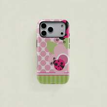 Floral Dot Ladybug Print Phone Case, Durable Two-In-One Protection, Fits  17 16 15 14 13 12 11 Pro. - trắng - Xem 1