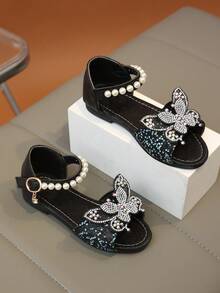 Kids Flat Sandals - Black - View 4