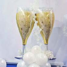 1pc Party Foil Balloon Set, Includes Champagne Glass, Stemmed Champagne Glass, Champagne Bottle, Party Bottle, Whiskey Bottle, Rose Gold Bottle, Bow Tie Glass, Beer Mug, Flamingo Glass Balloon, Suitable For Birthday Party, Engagement, Wedding Anniversary Decoration, Christmas Party, New Year Decoration, Friends Gathering, Garden Party Decoration - Multicolor - View 22