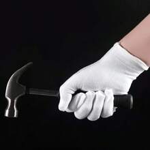 12 Pairs White Cotton Gloves Serving Inspection Costume - Cloth Gloves For Dry Hands Eczema SPA Moisturizing - 12 Pairs - View 5