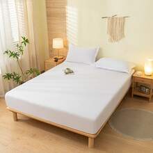 1 tấm ga trải giường màu trơn, tấm bảo vệ nệm, vỏ nệm cho giường, mềm mại và thoáng khí, phù hợp với mọi kích cỡ giường - đơn, đôi, cỡ lớn, cỡ Queen. Ga trải giường có độ sâu lên đến 11,8 inch, không nhăn, giúp ngủ ngon hơn, có thể giặt máy. Kích thước King Queen Full Twin - Trắng nguyên bản - Xem 4