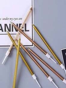 Cake Candles - 6pcs Per Box, Long-Lasting Pencil Candles, Slim Design, Ideal For Birthday Celebrations - Add Charm To Dessert Tables, Essential Cake Decoration Supplies For Perfect Birthday Parties And Holiday Decor - Multicolor - View 8