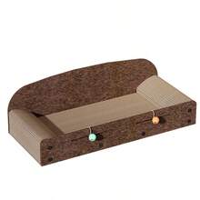 1pc Sofa-Shaped Cat Scratching Pad, 21.6 Inches (Approx. 55cm) Durable Felt With Bell Ball, Indoor Cat Lounge Bed Toy, Halloween & Christmas Gift - Felt Sofa 53 - View 9