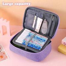 Estojo de Lápis de Grande Capacidade Estilizado Panda - 4 Cores Opcionais, Bolsa de Armazenamento Destacável de 72 Cores com Várias Camadas, Estojo para Canetas de Desenho, Estojo para Lápis, Estojo para Canetas, Adequado para Estudantes, Criação de Pintura, Estojo de Canetas para Escritório, Suprimentos Essenciais de Volta às Aulas, Suprimentos de Escritório, Presentes do Dia dos Namorados - Multicolorido - Visão 5
