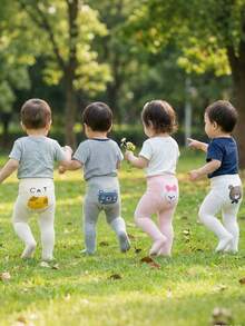4 PCS Baby Tights, Baby Toddler Leggings, Baby Tights, Cute Cartoon Design, Suitable For Babies Under 3 Years Old.