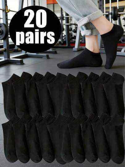 20 pares de calcetines deportivos para tobillos unisex, que absorben la humedad, transpirables, anti-olor, para uso casual en verano