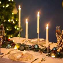 北欧风玻璃烛台套装，适用于餐桌、卧室、餐厅、家居装饰，透明水晶创意家居摆件，带高底座 - 無色 - 查看 6