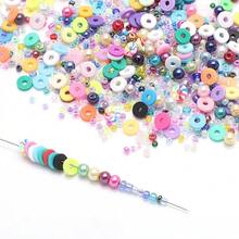 软陶瓷仿珍珠、小米珠、彩色珠子套装，DIY手工饰品，友谊手链，项链材料配件 - 彩色 - 查看 3