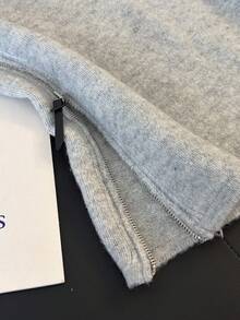 1件女士纯色优雅无袖V领毛衣背心，侧拉链设计，宽松版型，简约套头针织背心 - 淺灰色 - 查看 5