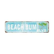 1个“Beach Bum BLVD”趣味装饰牌（15.75英寸 x 3.94英寸 / 40 x 10厘米），新奇街牌，家居装饰，房间装饰，墙面装饰，浴室装饰，酒吧装饰，咖啡馆装饰，车库装饰，生日、毕业最佳礼物 - 彩色 - 查看 1