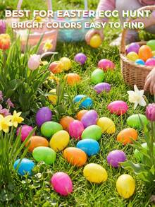 50个可填充彩色复活节彩蛋，复活节派对礼物，复活节惊喜彩蛋，复活节装饰品，复活节DIY手工彩蛋，复活节彩蛋涂色彩蛋，复活节礼盒，复活节糖果盒，复活节零食盒，复活节寻蛋游戏，复活节派对用品，复活节桌面装饰，课堂奖励，复活节房间装饰，复活节家居装饰，派对小礼物 - 彩色 - 查看 6