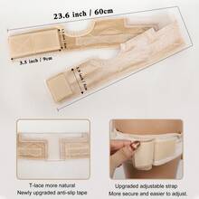 新款假发带，T型蕾丝天鹅绒材质，带硅胶扣，可固定假发，升级版假发固定围巾式头带，可调节式固定扣 - 彩色 - 查看 4