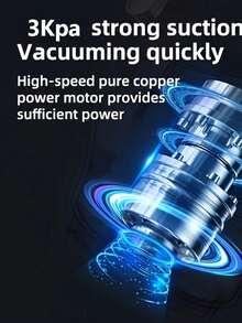 XC-106 Aspiradora Inalámbrica de Mano con Diseño Tornado, Multifuncional para Hogar, Coche y Oficina, Carga USB, Estilo Elegante, Herramienta de Limpieza de Alta Eficiencia - Multicolor - Ver 8