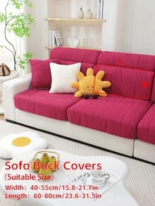 1件装动感条纹沙发套，波浪线设计，现代简约风格，柔软实用。 - 玫瑰紅 - 查看 17