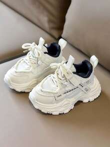 1 Pair Unisex New Breathable Mesh Low-Top Sneakers, Soft Sole Non-Slip Casual Walking Shoes, Fashion Versatile Student Running Shoes, Suitable For Spring And Autumn - Beige - View 1