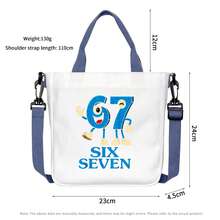 Foldable Reusable Grocery Shopping Bag, Polyester Material, Suitable For Travel And Commuting, Washable, Casual Style, Daily Carry, Joke Design, Sturdy Handle Structure, Small Canvas Bag, Small Pouch, Women Handbag, Student Bag - Multicolor - View 7