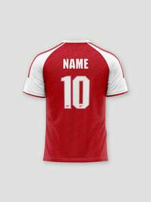 Men Customized Letter Graphic Raglan Sleeve Athletic Sports Tee - Red - View 4