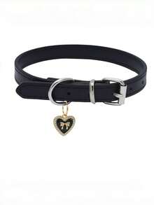 一件精致优雅的PU皮革猫狗项圈，可调节经典复古皮革宠物情人节项圈，镶钻心形吊坠猫项圈，PU皮革镶钻猫狗饰品，时尚宠物配饰猫狗饰品，宠物服装装饰狗狗小猫项圈宠物项圈小猫项圈卡通猫项圈宠物礼物拍照道具可爱宠物项链狗狗项链小狗项链狗狗项链 - 彩色 - 查看 13