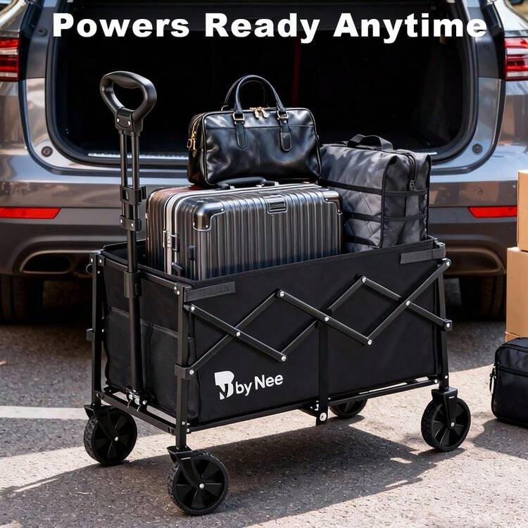 Portable Foldable Trolley | Large Load-Bearing Capacity, All Terrain Wheel, Suitable For Outdoor Barbecue, Beach Outing, Picnic, Shopping, Travel |, Metal And Stainless Steel, Universal Wheel, Foldable, Festival Ready - 特大號680LBS - 查看 4