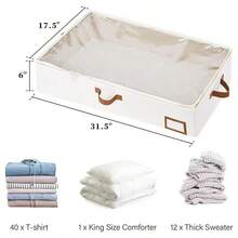 1pc/2pcs/3pcs/4pcs Underbed Storage Box, Household Clothes & Blanket Storage Box, Moisture-Proof Organizer Box, Non-Woven Foldable Storage Box - Multicolor - View 8