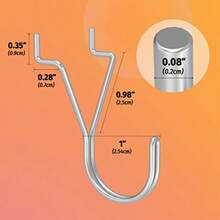 HUHOLE Pegboard Hooks J-Hook 1 Inch Black Hooks 40 Pack Ideal Display Pegs For Hanging Jewelry Necklaces Keys Retail Items Small Tools Will Not Fall Out Fit 1/8" 3/16" Peg Boards - 1吋J型鉤 80個裝 銀色 - 查看 5