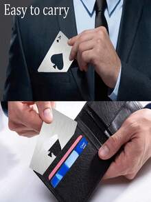 1/2个加厚黑桃A形和心形高品质不锈钢开瓶器，便携小巧，适合放在钱包、手提包、派对、露营、户外活动中 - 彩色 - 查看 10