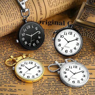 Large Number Clear Pocket Watch Keychain Watch For Nurses, Student Exam Watch, Quartz Watch For Children, Nurses And Students, Quartz Watch For The Elderly, Watch For Children As A Nurse, Watch For Students