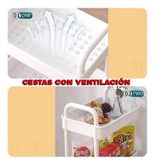 TendenciaCarrito Auxiliar Organizador Almacenamiento Multiusos L263gyCalidad premium - Beis - Ver 6