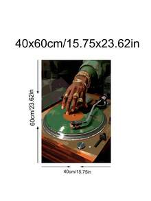 1张抽象中世纪风格复古黑胶唱片海报，现代DJ海报，音乐爱好者礼物，哑光海报，复古墙饰，DJ复古非洲灵魂音乐墙面装饰，节日礼物，卧室装饰，客厅装饰，办公室装饰，厨房装饰，墙面艺术，墙面装饰，家居装饰，房间装饰，帆布墙面艺术，海报，带框墙面艺术，可选画框 - 彩色 - 查看 24