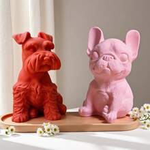 Grand moule en silicone 3D pour bougie en forme de bouledogue, moule à fondre la cire, le savon, le plâtre, la bougie, l'artisanat DIY, décoration d'intérieur - Blanc - Voir 8